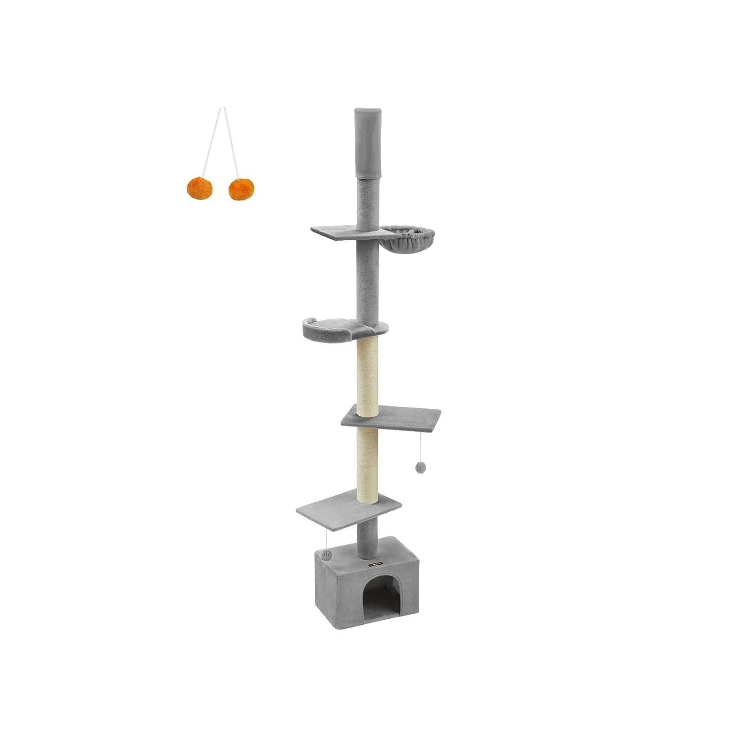 231-291 cm Floor to Ceiling Cat Tree for Indoor Cats