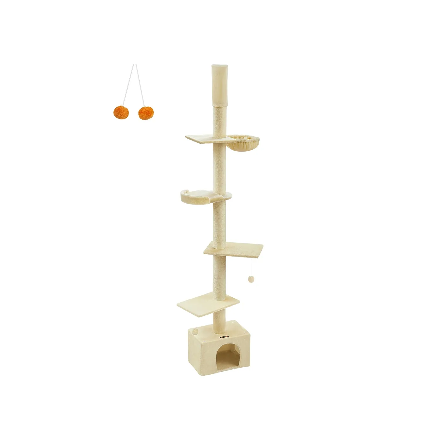 231-291 cm Floor to Ceiling Cat Tree for Indoor Cats
