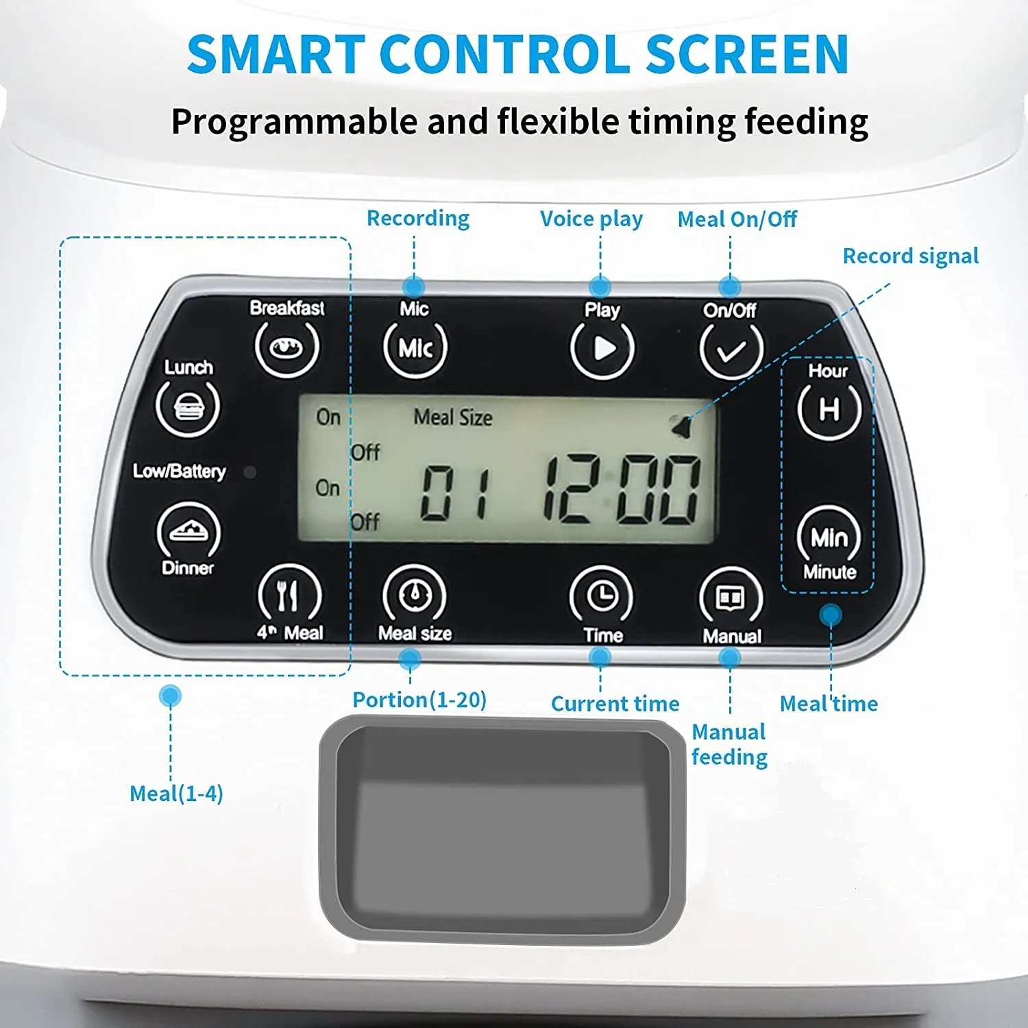 3.5L Automatic Programmable Pet Feeder with Digital Display