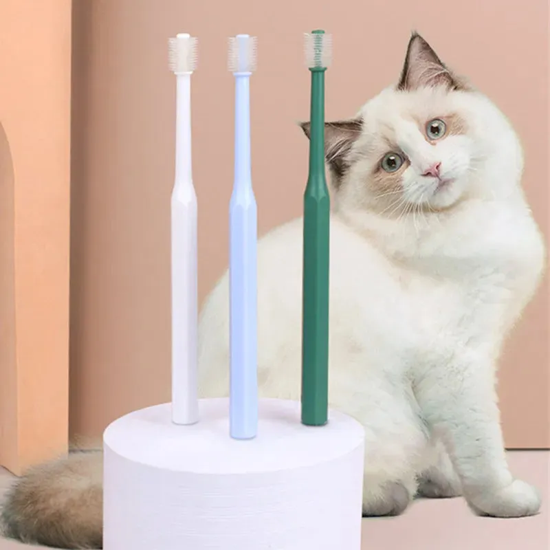360° Cleaning Cat Toothbrush - Soft Bristle Teeth Grooming Brush for Cats