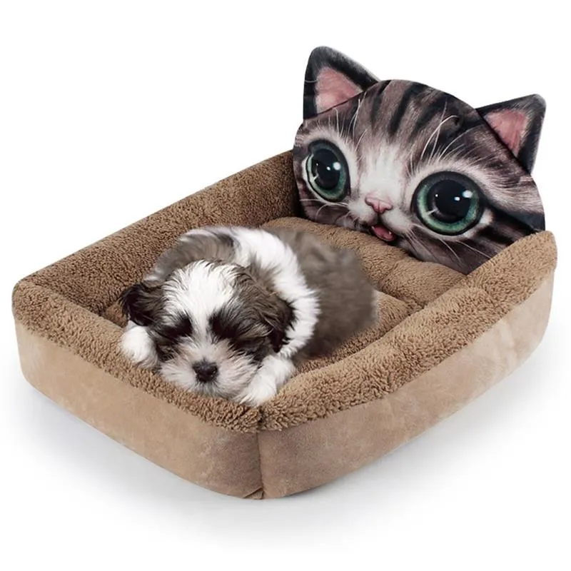 3D Cartoon Cute Animal Cat Dog Pet Beds Mats Teddy Pet Dog Sofa Pet Cat Bed House Supplies