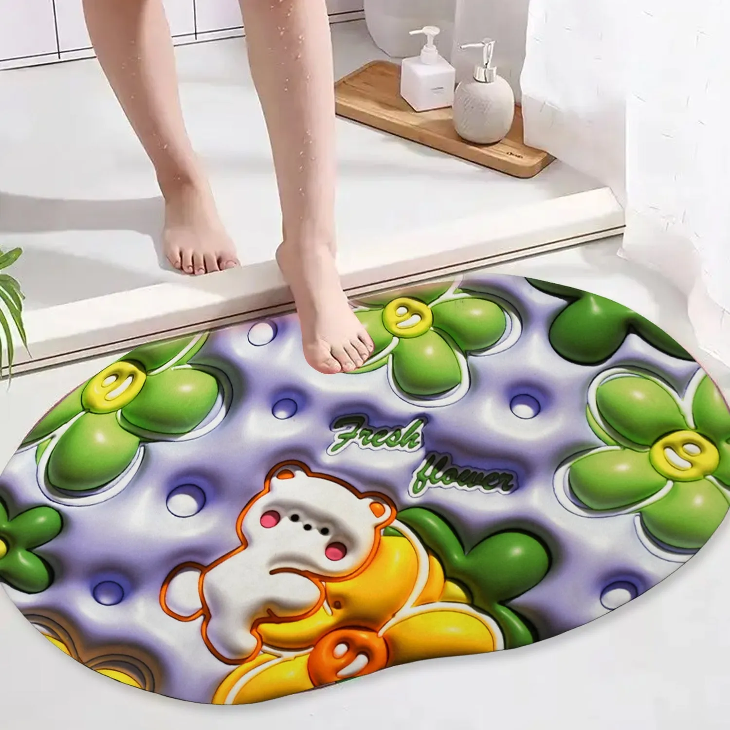 4598  Super Absorbent Floor Mat, Non Slip Bath Mat Easter Quick Dry Bath Mat Rug for Bathroom Bathtub fit Under Door