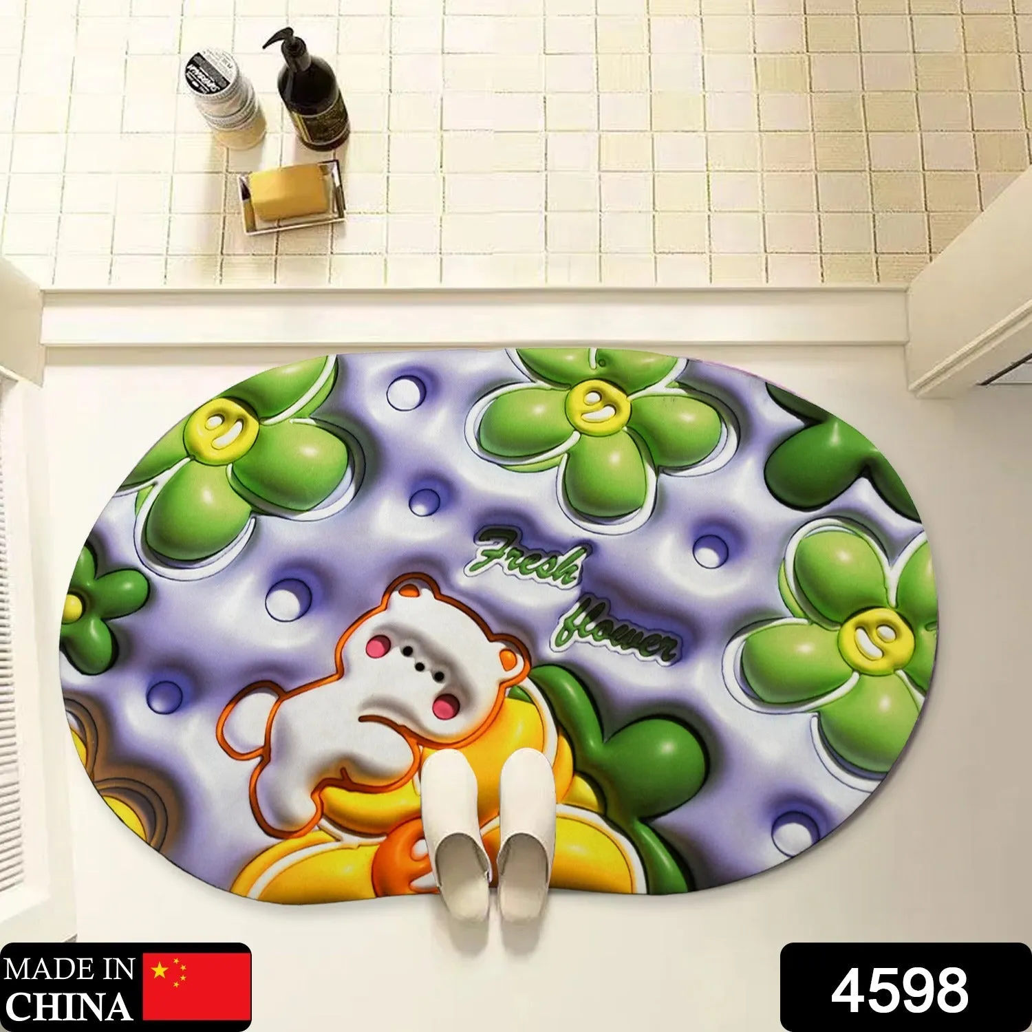 4598  Super Absorbent Floor Mat, Non Slip Bath Mat Easter Quick Dry Bath Mat Rug for Bathroom Bathtub fit Under Door