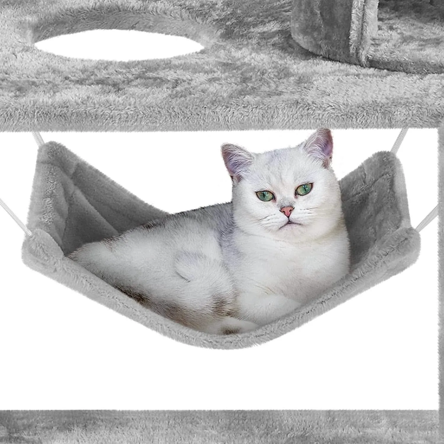 63.5" Deluxe Multi-Level Cat Tree Tower - Complete Activity Center with Scratching Posts, Platforms & Hammock