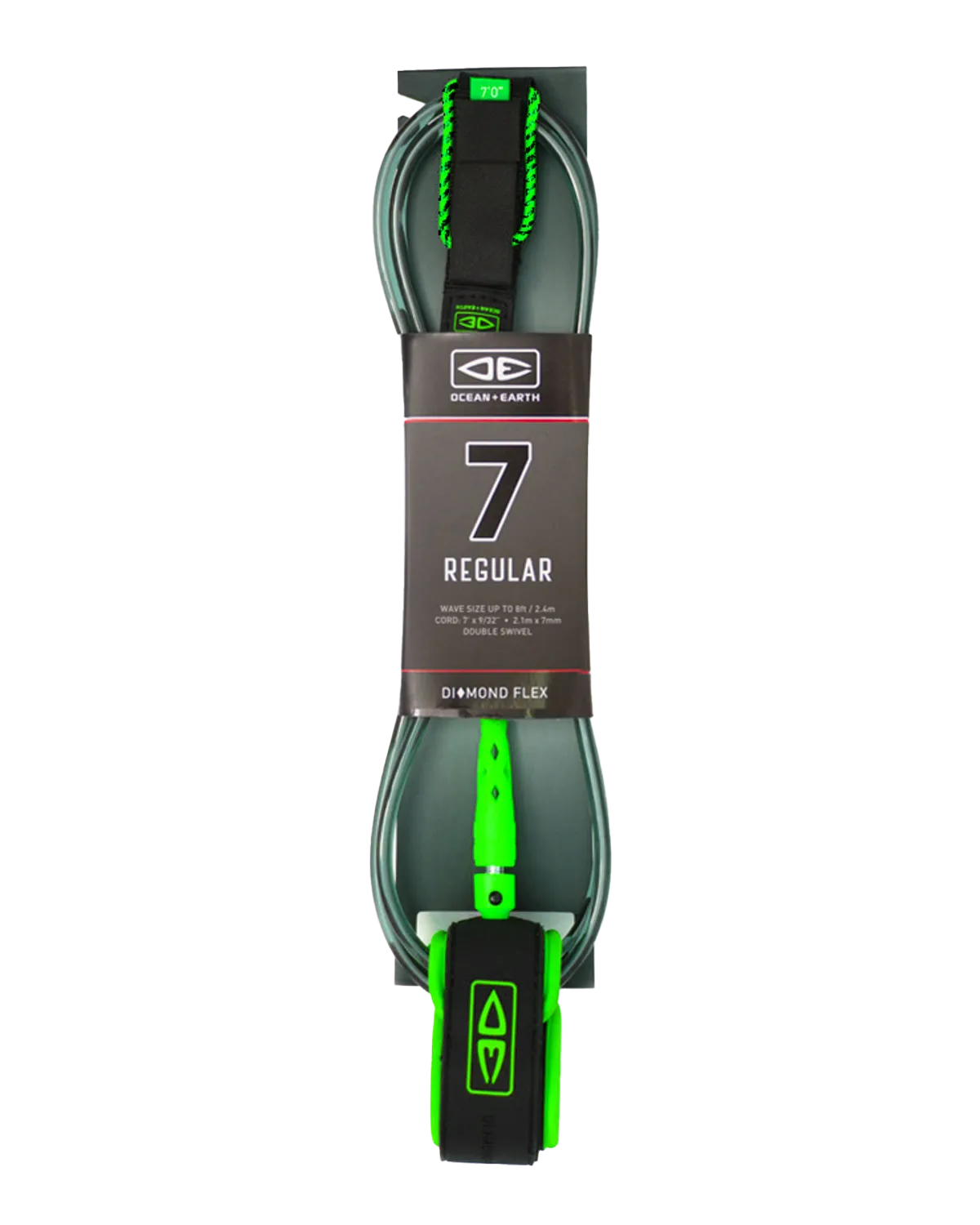 7'0" Regular Moulded Leash in Green