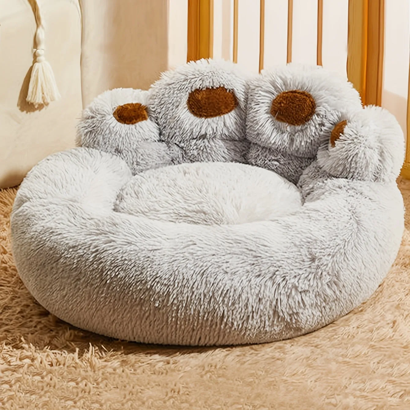 All Seasons Pet Dog Bed | Warm Dog Bed Cushion for Cozy Sleep | Paw Shape Pet Sleep Mat Sofa Dog House | 24/7 Customer Service