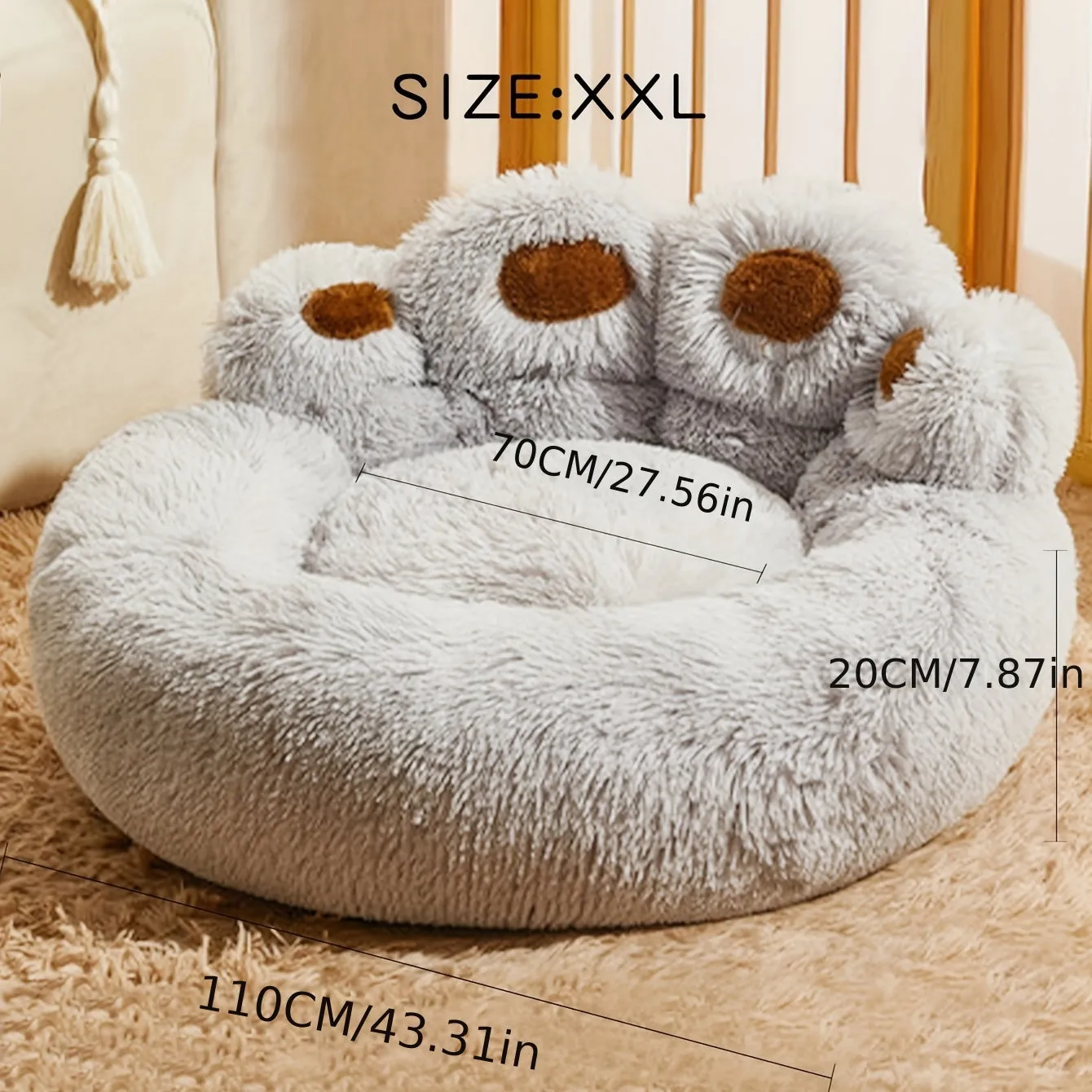 All Seasons Pet Dog Bed | Warm Dog Bed Cushion for Cozy Sleep | Paw Shape Pet Sleep Mat Sofa Dog House | 24/7 Customer Service