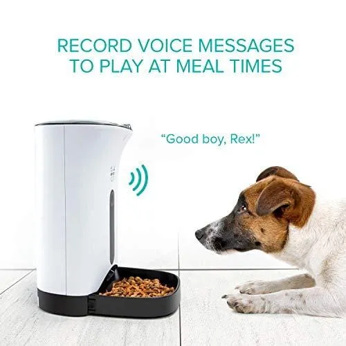 Arf Pets Automatic Pet Feeder Food Dispenser for Dogs, Cats & Small Animals - Features Distribution Alarms, Portion Control & Voice Recording - Timer Programmable Up to 4 Meals a Day