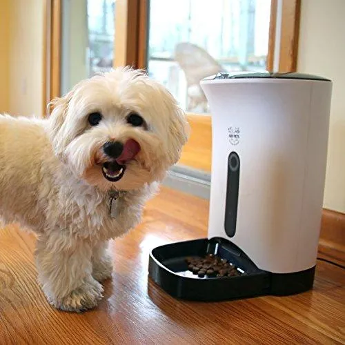 Arf Pets Automatic Pet Feeder Food Dispenser for Dogs, Cats & Small Animals - Features Distribution Alarms, Portion Control & Voice Recording - Timer Programmable Up to 4 Meals a Day
