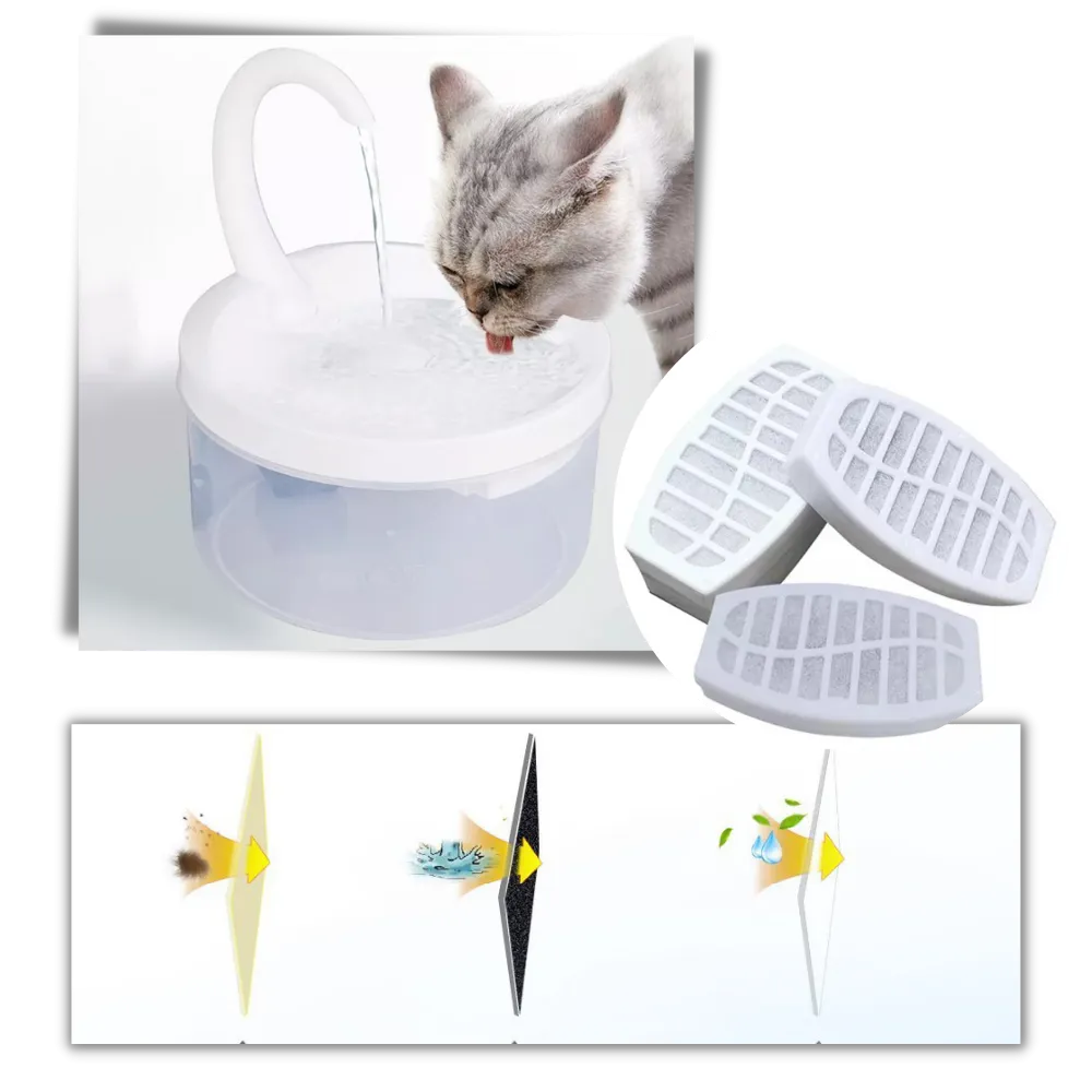Auto water fountain for cat with LED light