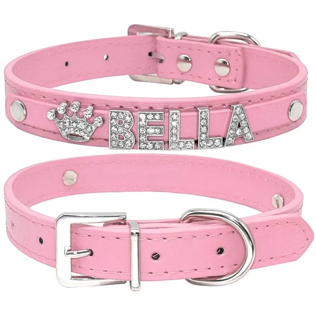Bling Rhinestone Personalised Dogs Collar