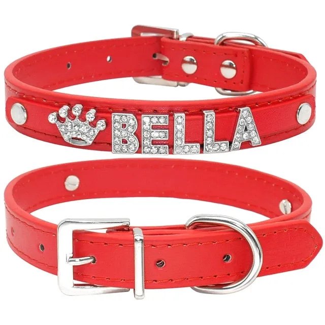 Bling Rhinestone Personalised Dogs Collar