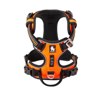 Breathable No Pull Dog Harness with Reflectors, L - Orange