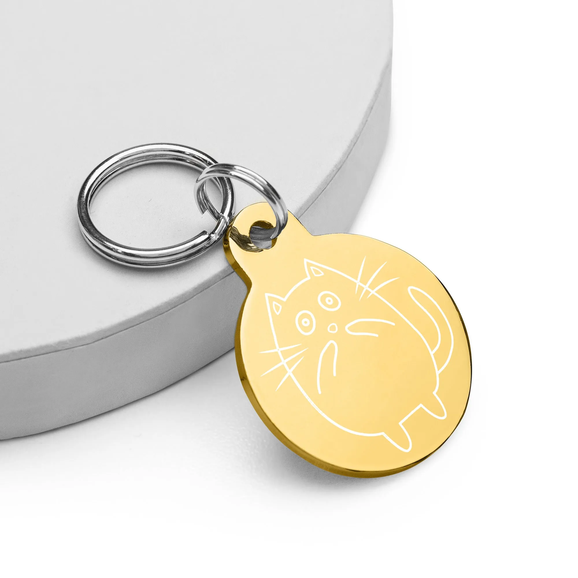Cat 2 Engraved pet ID tag