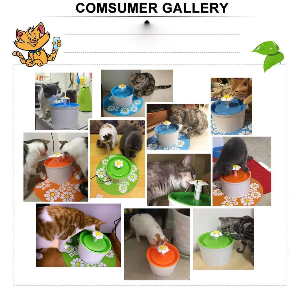 Cat Water Fountain Auto Filter USB Electric Mute Cat Drinking Bowl 1.6L Recirculate Filtring Drinker Water Dispenser Cat Health