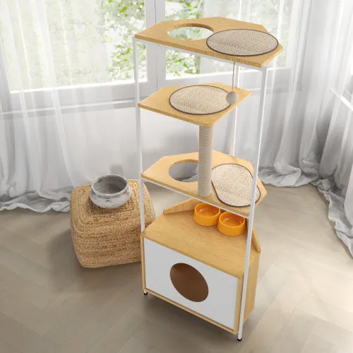 Corner Cat Tower – Space-Saving Multi-Level Playground for Cats