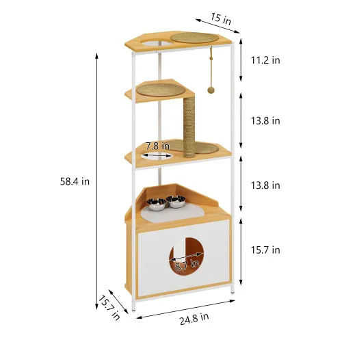 Corner Cat Tower – Space-Saving Multi-Level Playground for Cats