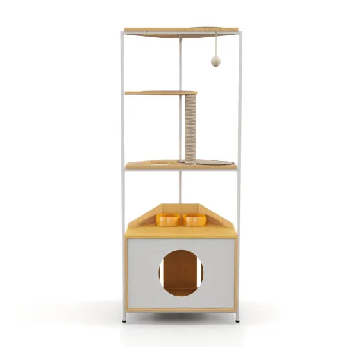 Corner Cat Tower – Space-Saving Multi-Level Playground for Cats
