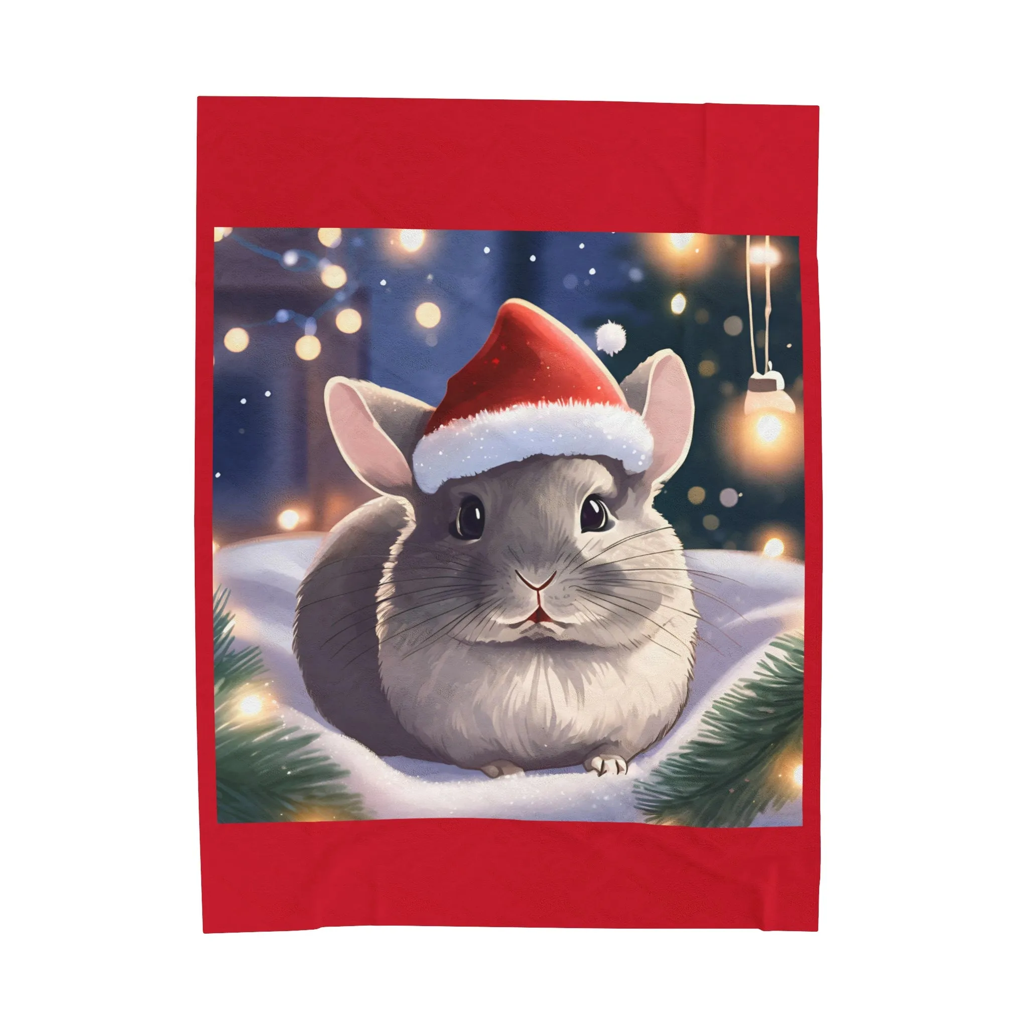Cozy Christmas Bunny Velveteen Plush Blanket