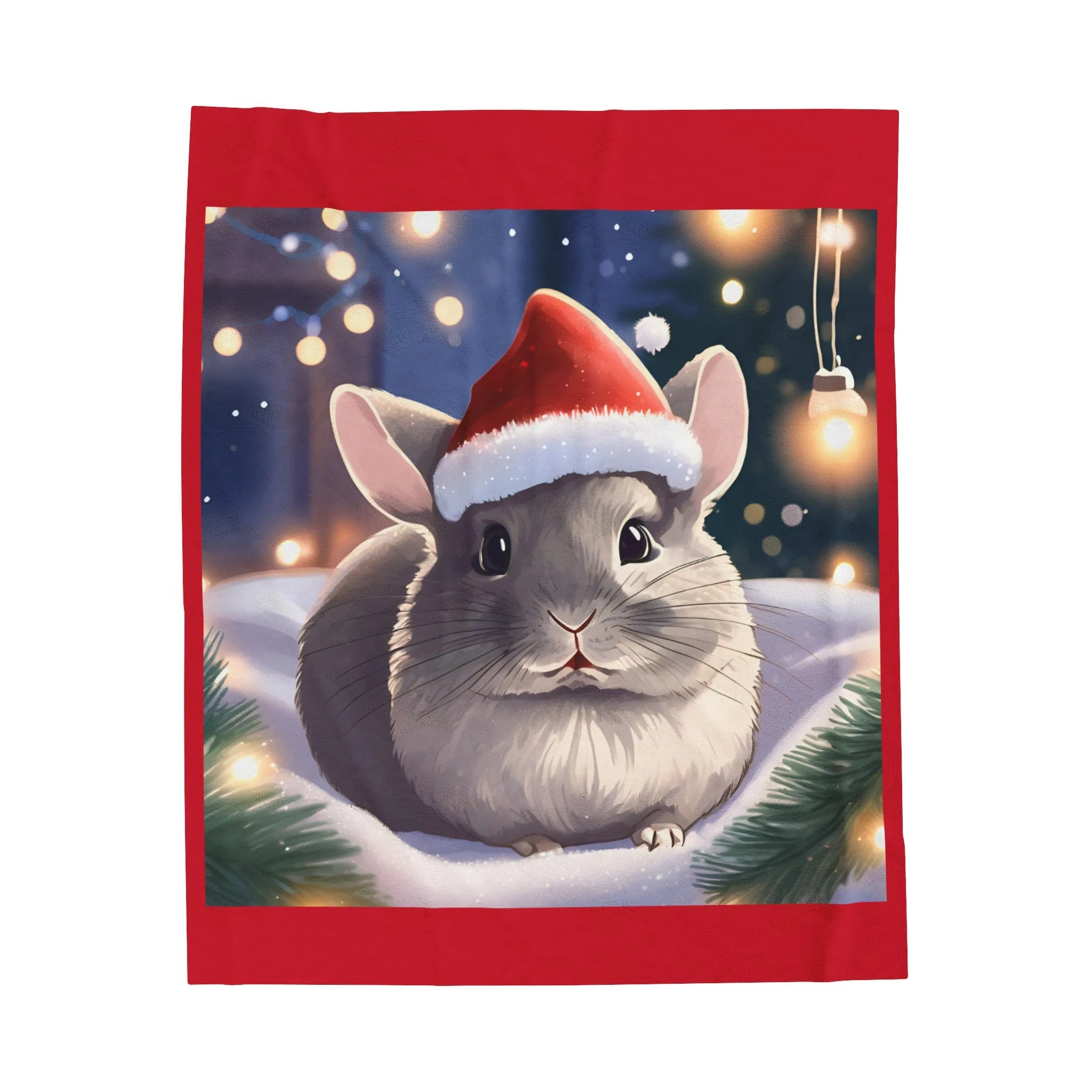 Cozy Christmas Bunny Velveteen Plush Blanket