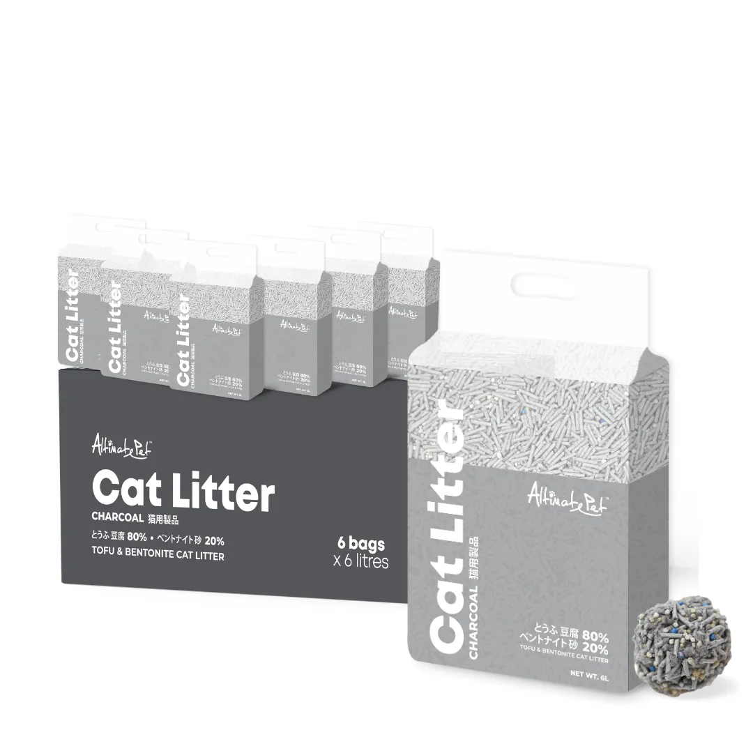 [CTN OF 6] Altimate Pet Tofu & Bentonite Cat Litter - Charcoal(6 x 6L)
