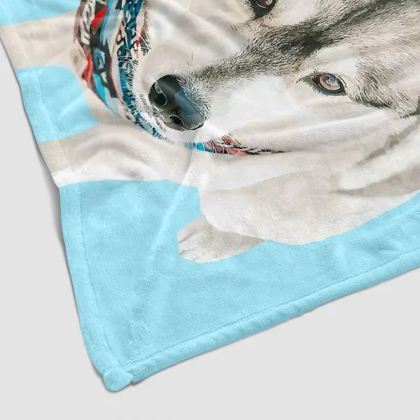 Custom Dog Blankets Personalized Pet Photo Blankets Painted Art Portrait Fleece Blanket Best Gift 2021 Pet Portrait Blanket Black Dog
