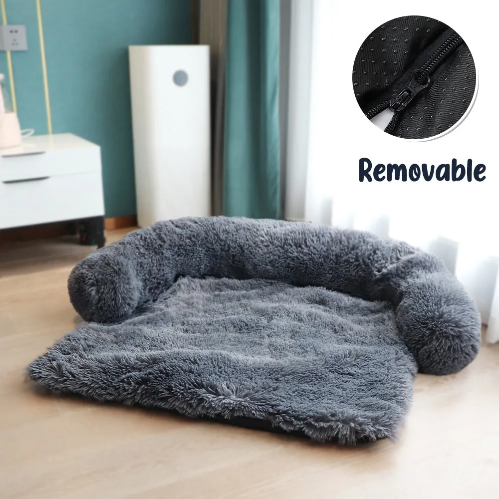 Dog Sofa Bed Cover Calming Plush Mat