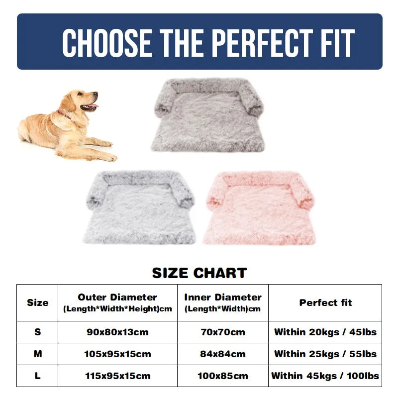 Dog Sofa Bed Cover Calming Plush Mat