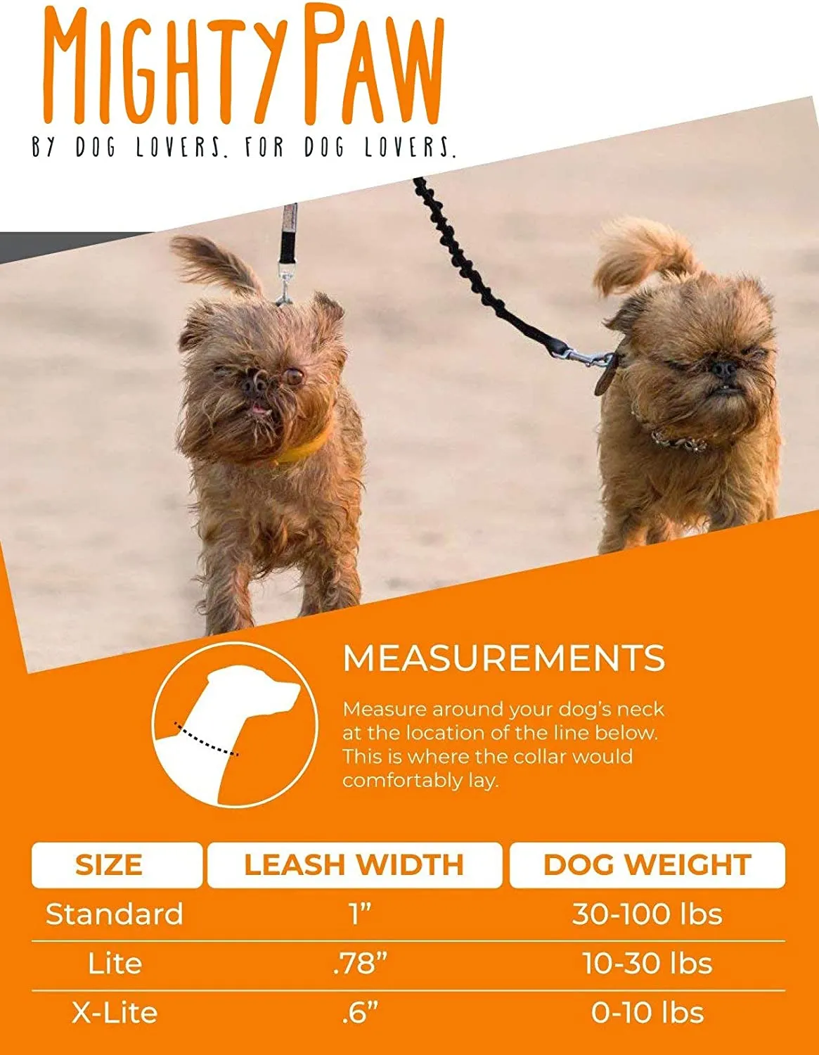 Double Dog Bungee Leash - Tangle-Free Swivel, Weather-Proof Nylon