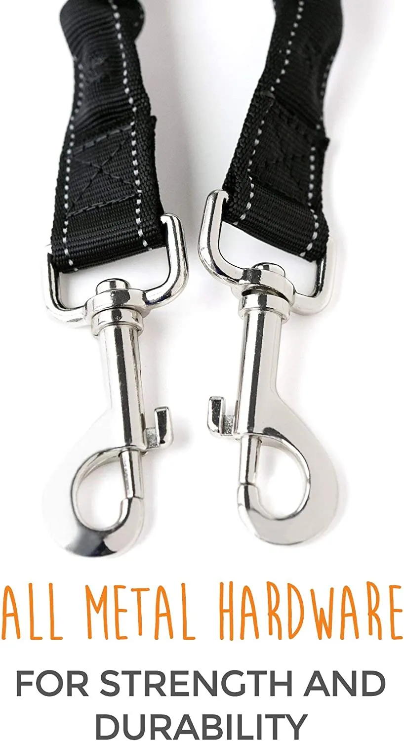 Double Dog Bungee Leash - Tangle-Free Swivel, Weather-Proof Nylon
