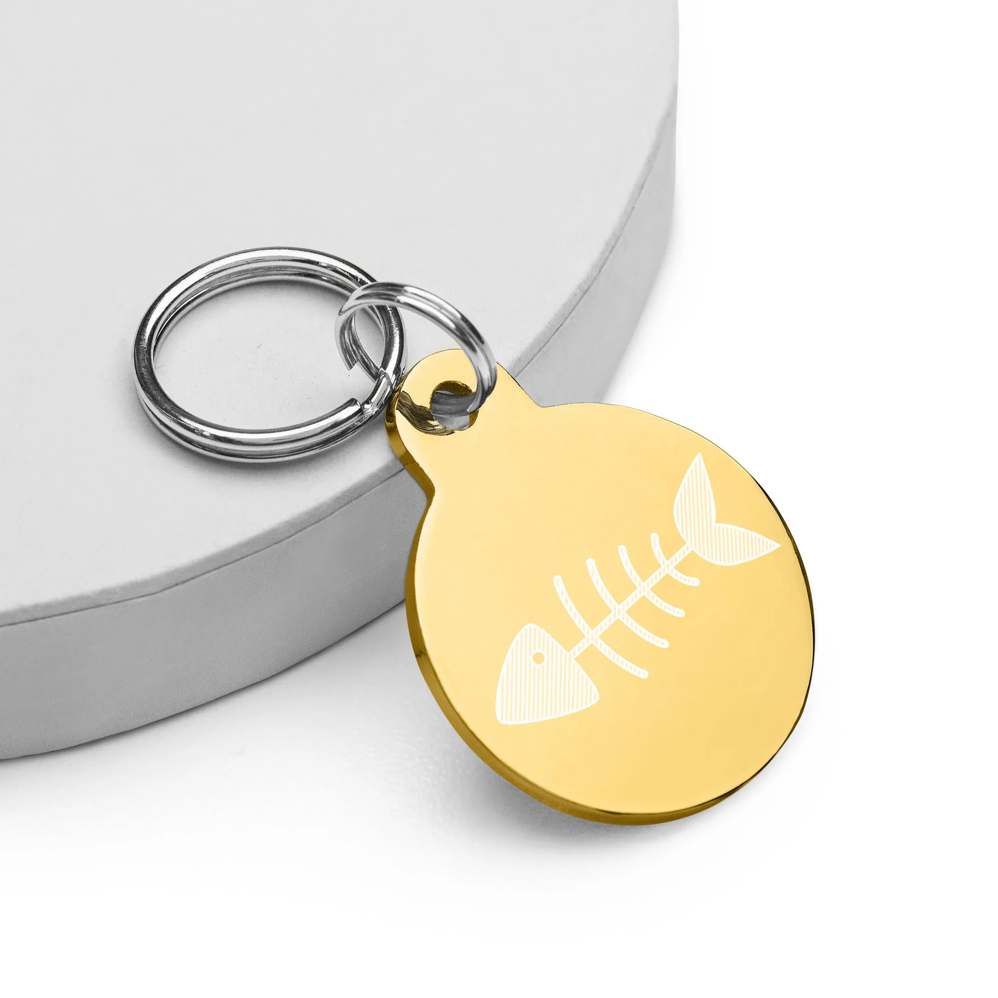 Fishbone Engraved pet ID tag