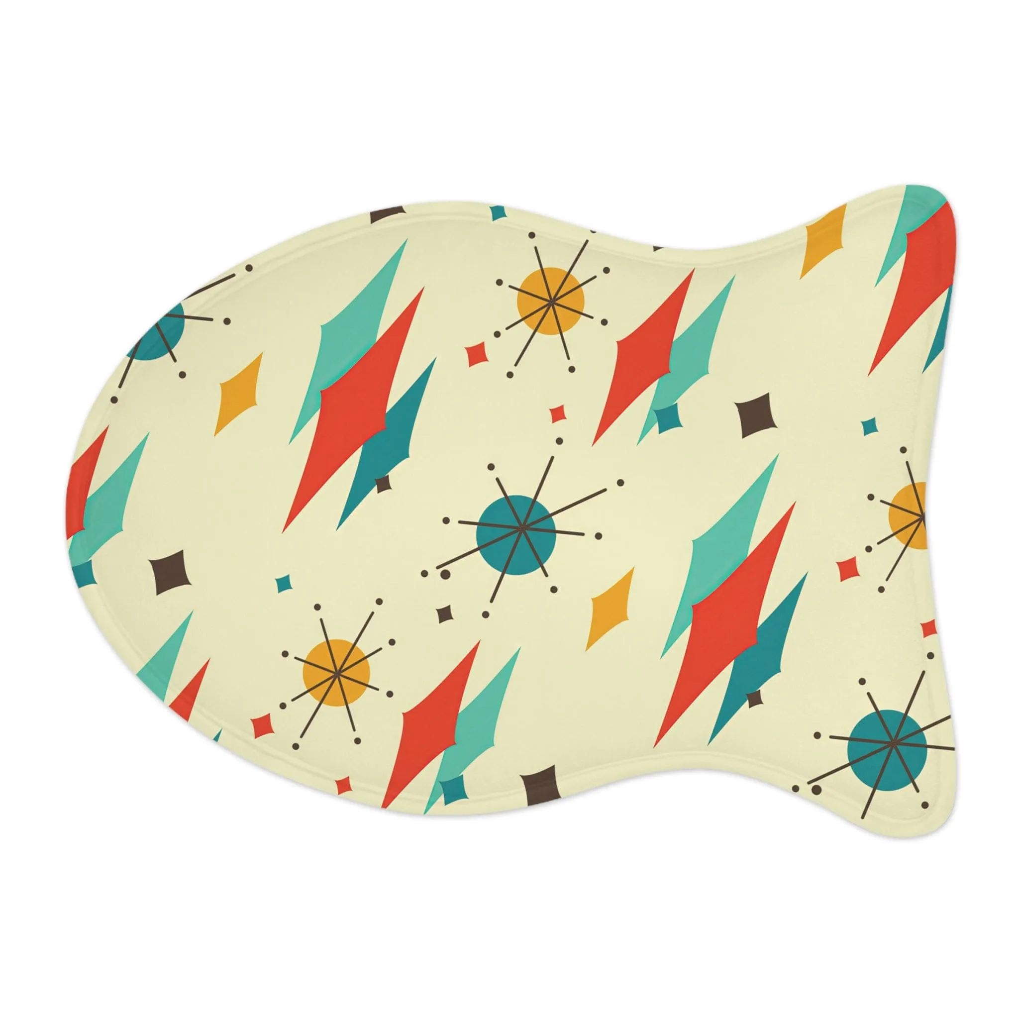 Franciscan Diamond Starburst Pet Feeding Mat, Bone and Fish Shape Cat, Dog Non-Slip, Highly Absorbent Pad, Pet Lovers Gift- 128081923