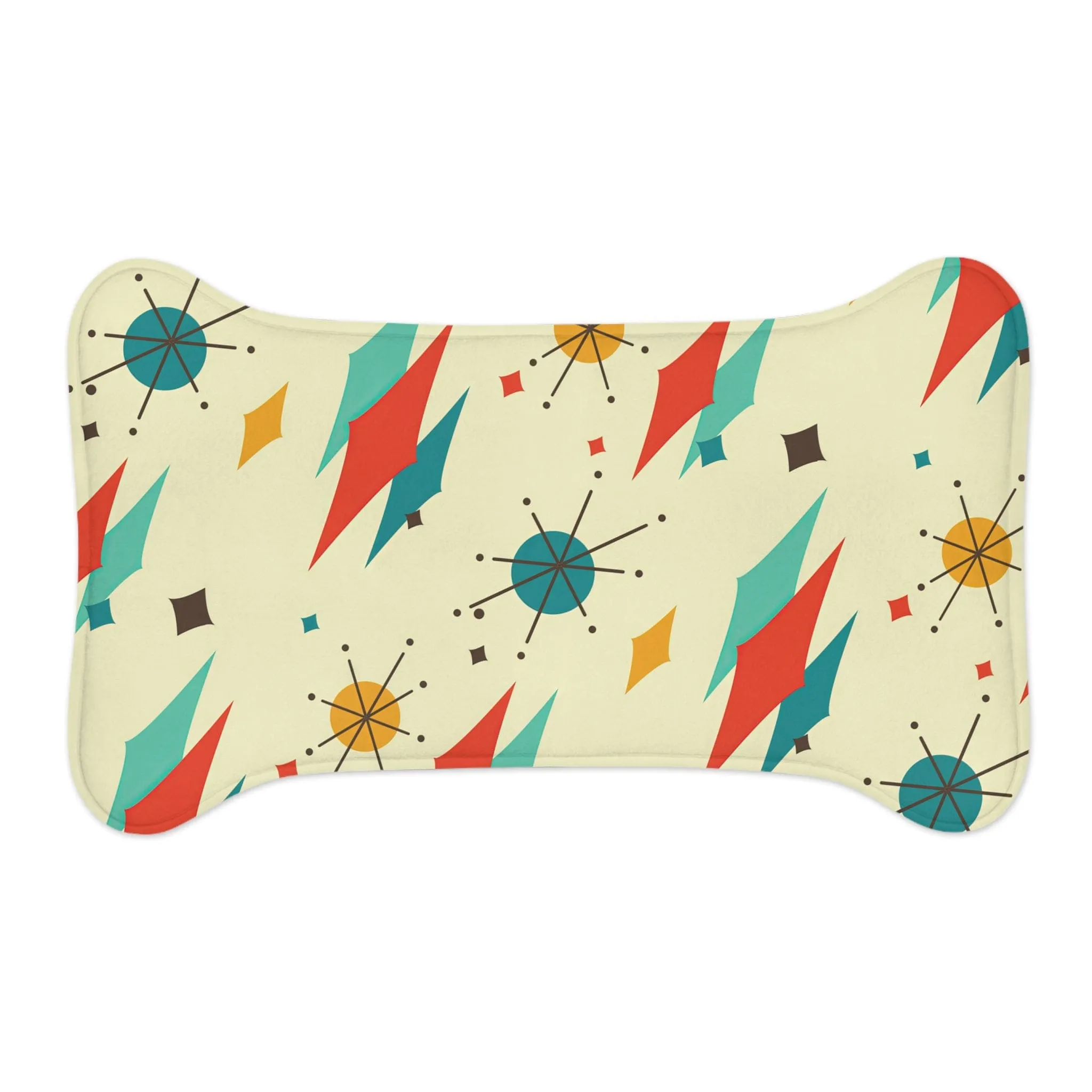 Franciscan Diamond Starburst Pet Feeding Mat, Bone and Fish Shape Cat, Dog Non-Slip, Highly Absorbent Pad, Pet Lovers Gift- 128081923