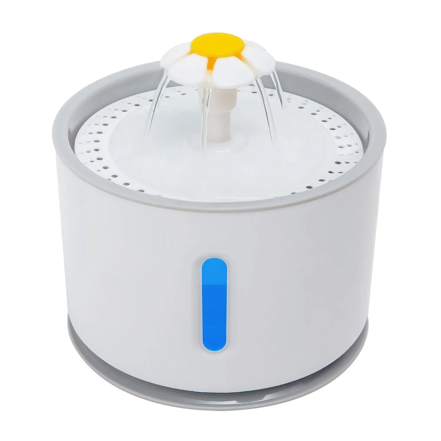 Fresh Fab Finds 2.4L Automatic Dog Cat Water Fountain Electric LED Pet Flower Water Dispenser Ultra Silent Health Cat Waterer Auto Off Level Window