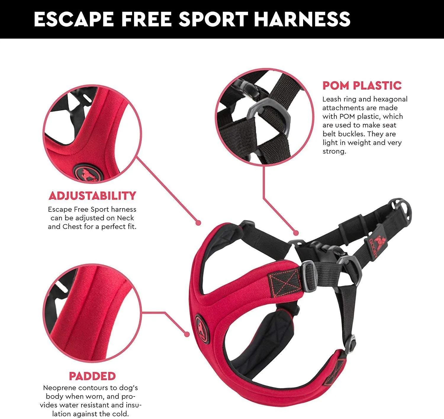 Gooby Escape Free Sport Harness Turquoise Small