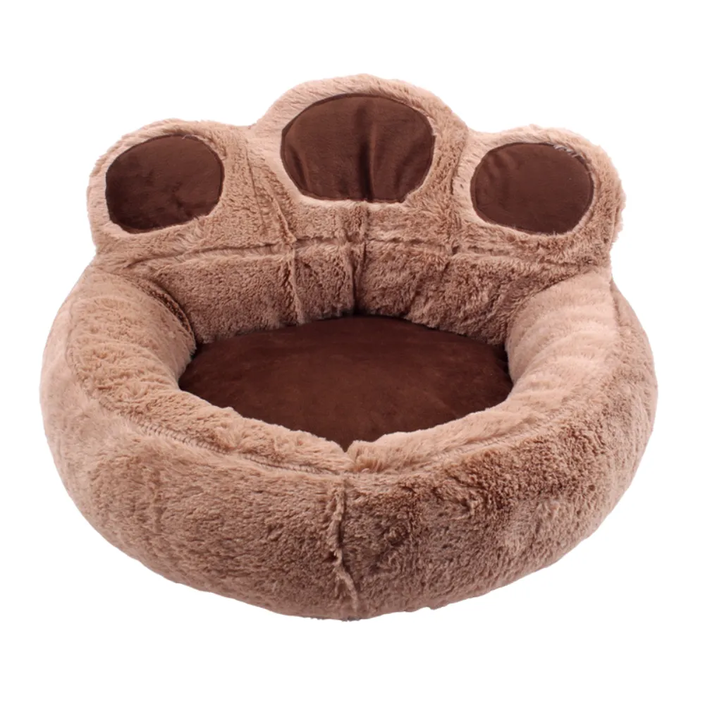 Habibi Pets Washable Paw Shaped Plush Pet Bed