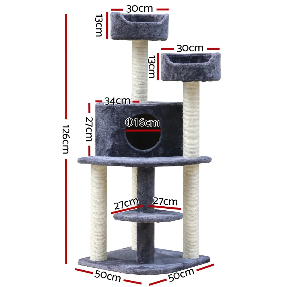 i.Pet Cat Tree Scratching Post "126cm" [Grey]