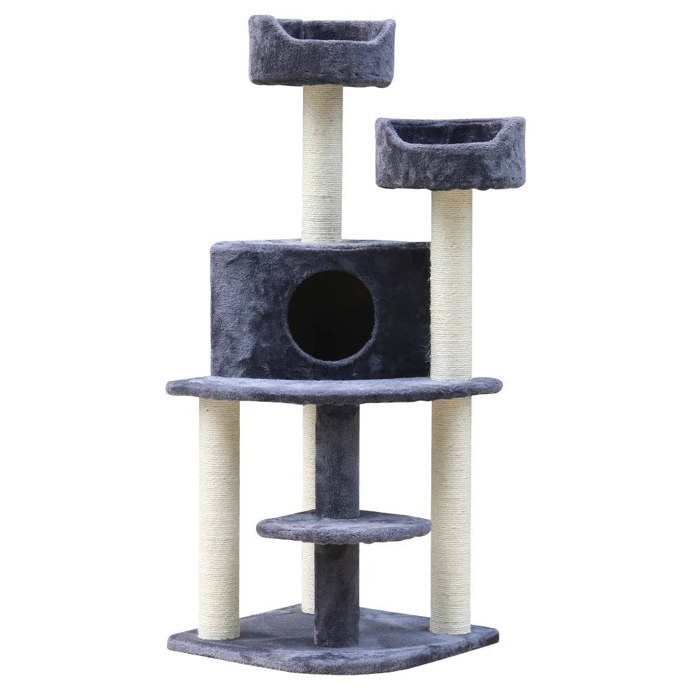 i.Pet Cat Tree Scratching Post "126cm" [Grey]