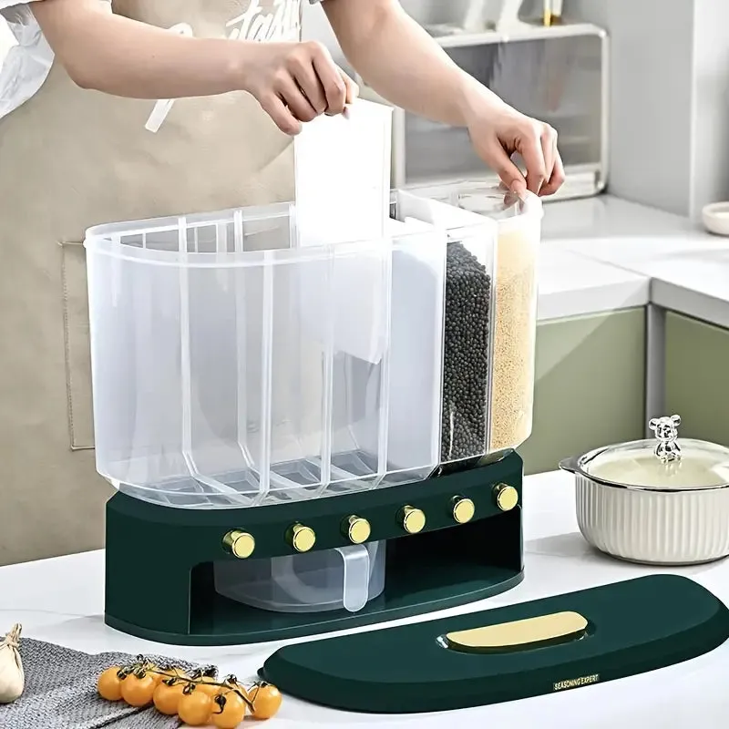 Kitchen Large Capacity 6-grid Divided Food Sealed Box