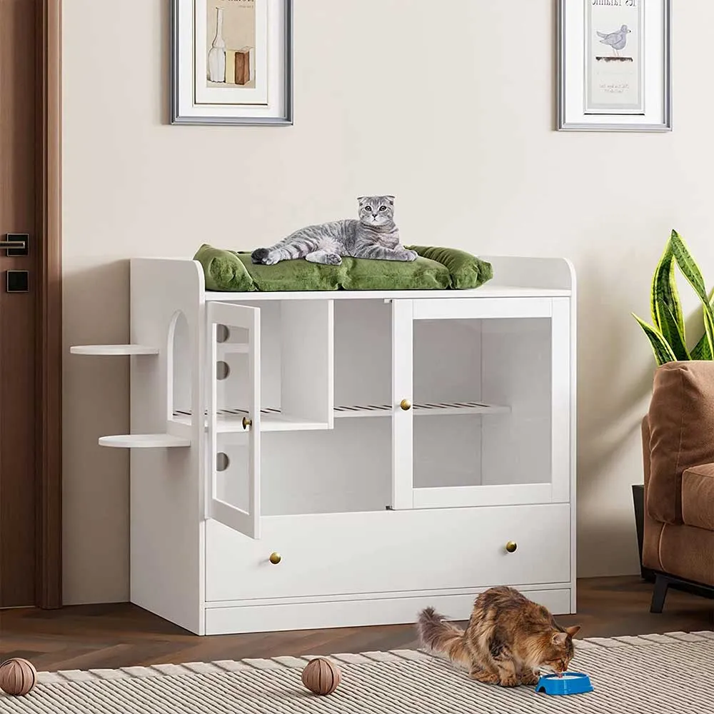 Large Cat Litter Box Furniture Hidden-180099