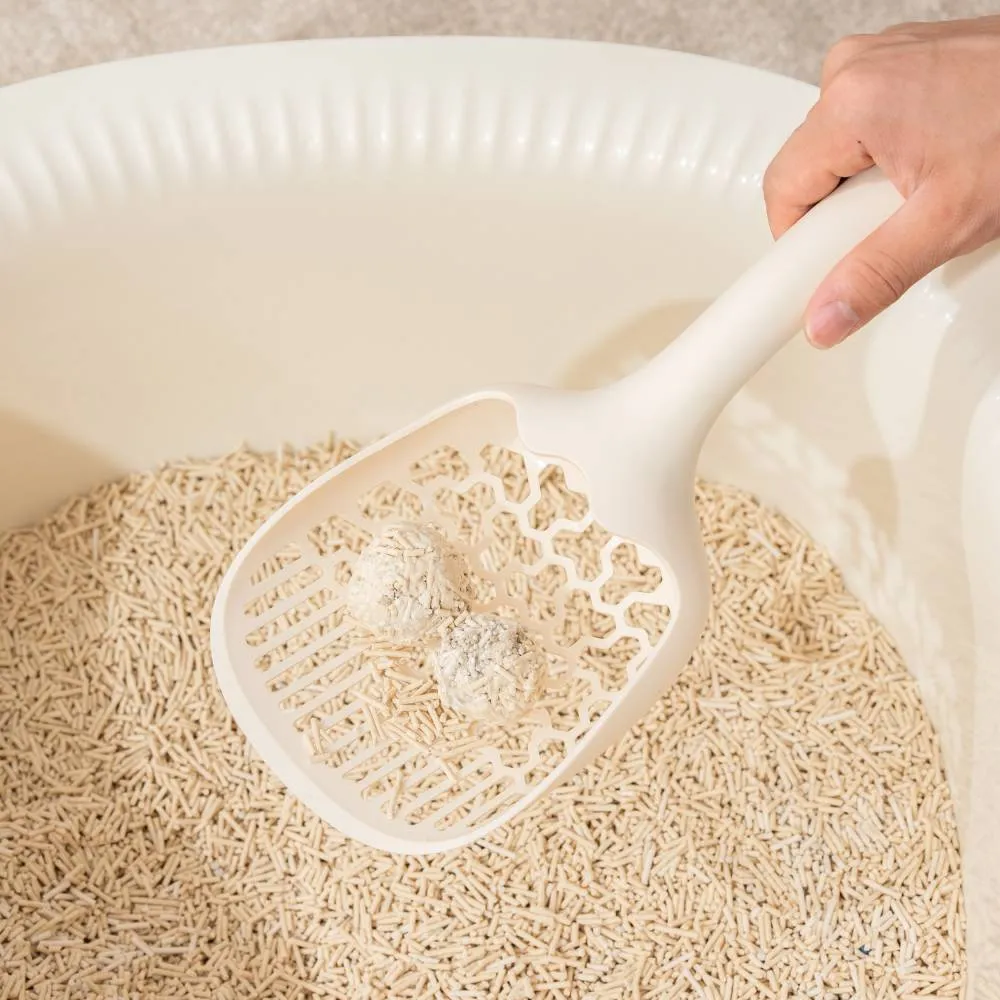 Michu Macaron Open High Edge Extra Large Cat Litter Box White