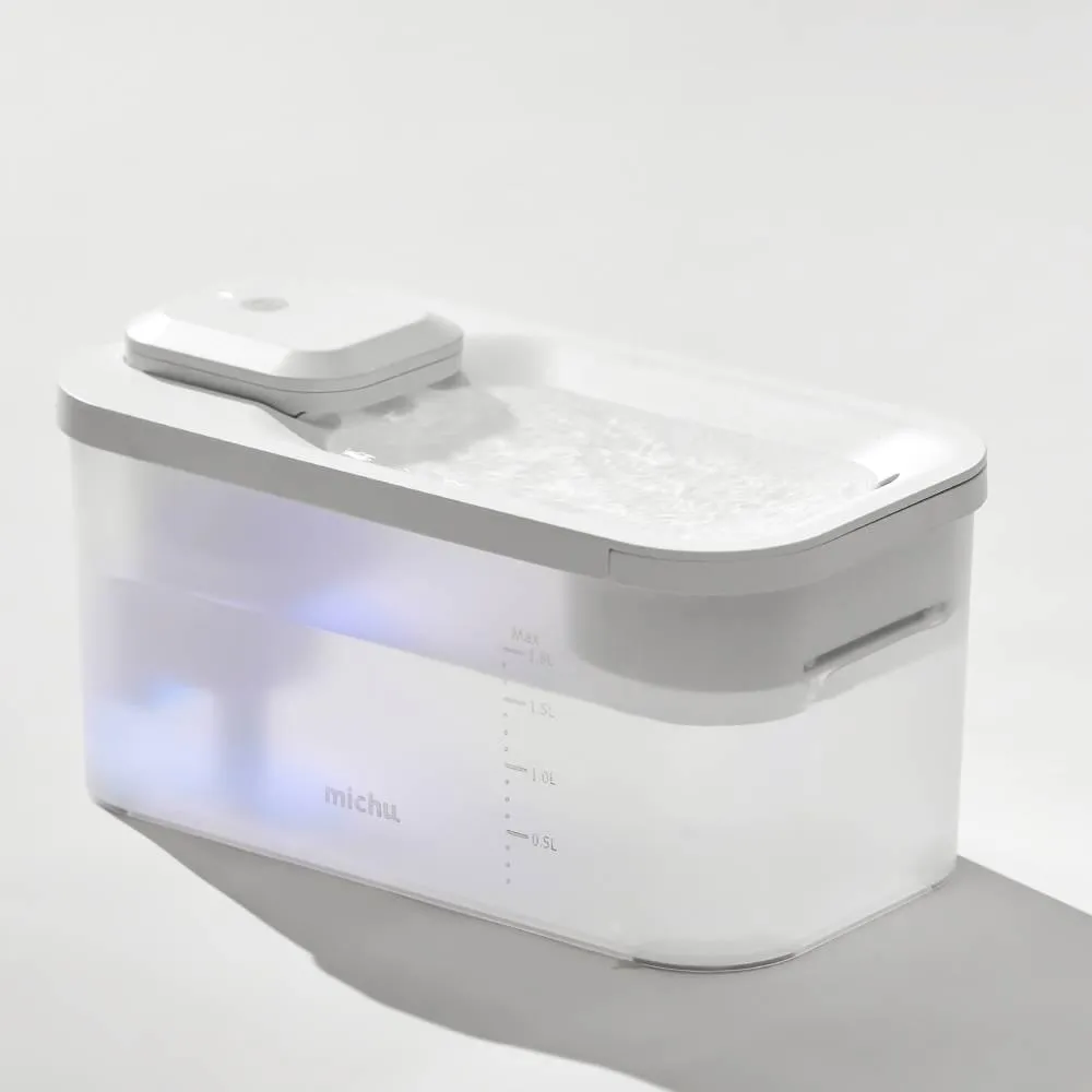 Michu Wireless Cat Water Fountain - Battery Operated Dispenser for Healthy Hydration