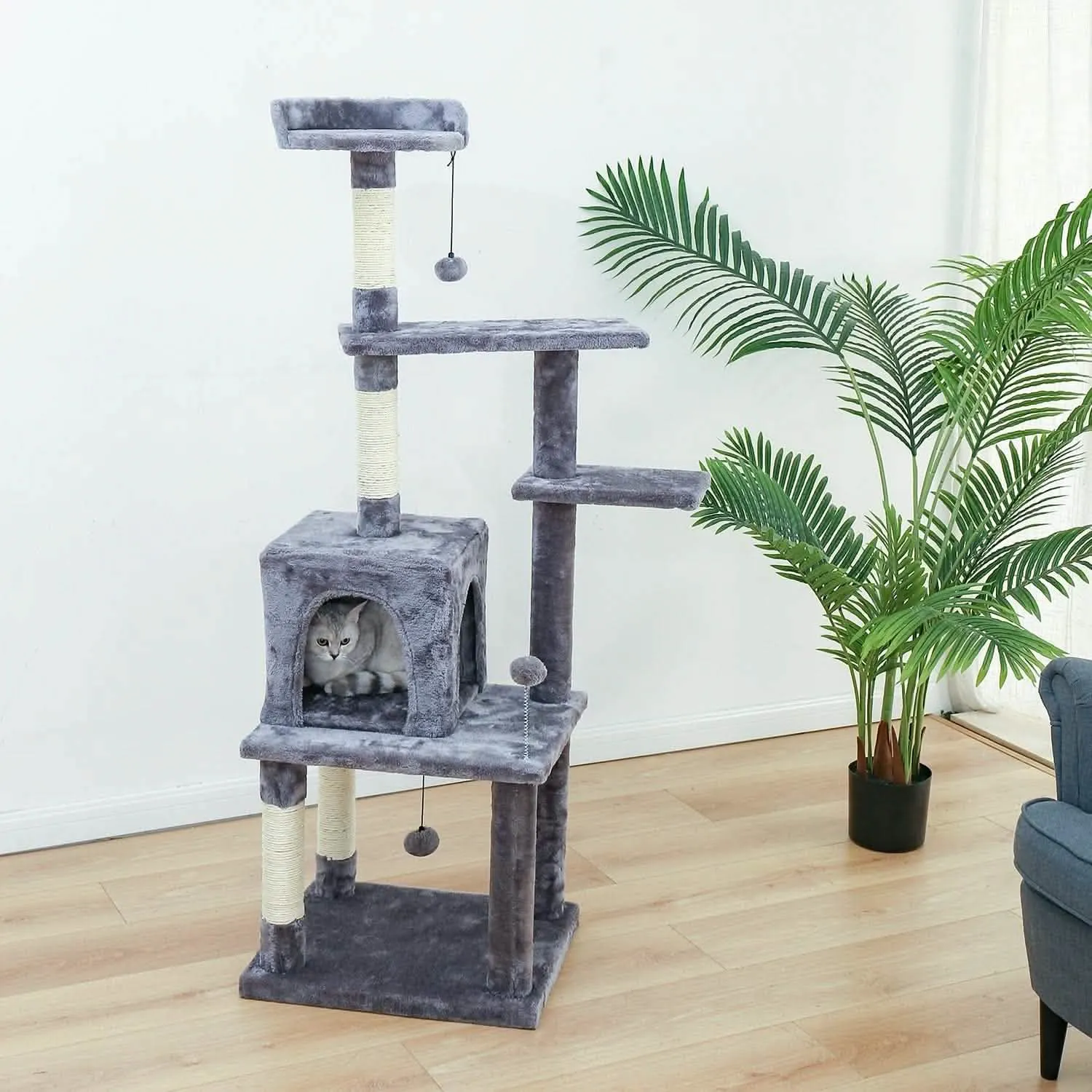 Modern Cat Tree House | 7-Level Activity Center with Multiple Condos | Climbing Frame & Play Areas for Cats