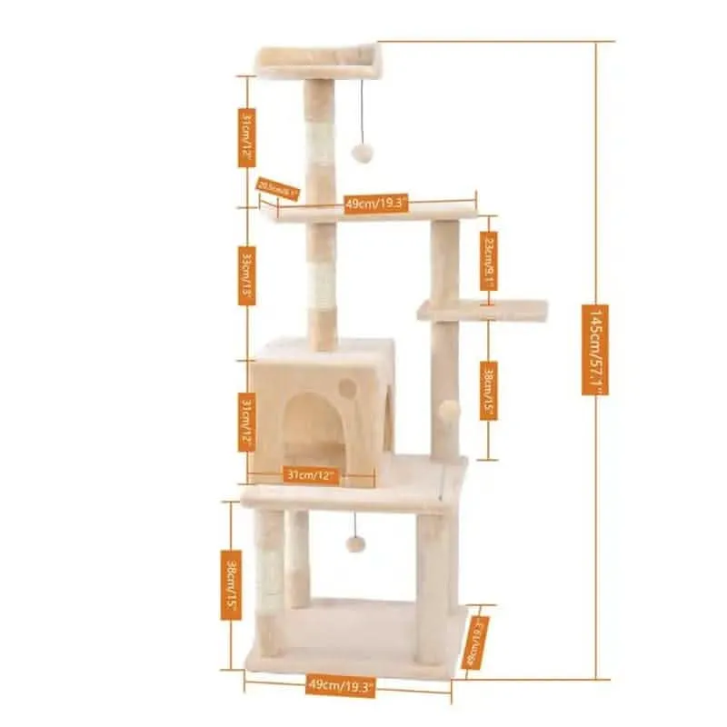 Modern Cat Tree House | 7-Level Activity Center with Multiple Condos | Climbing Frame & Play Areas for Cats