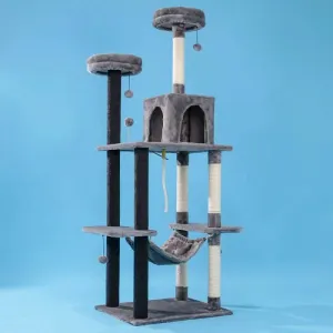 Modern Cat Tree House | 7-Level Activity Center with Multiple Condos | Climbing Frame & Play Areas for Cats