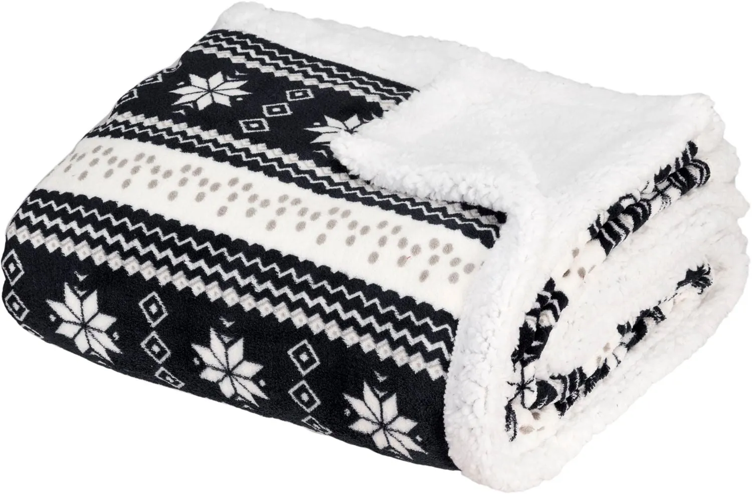 Nordic Plush Sherpa Fleece Blanket Throw