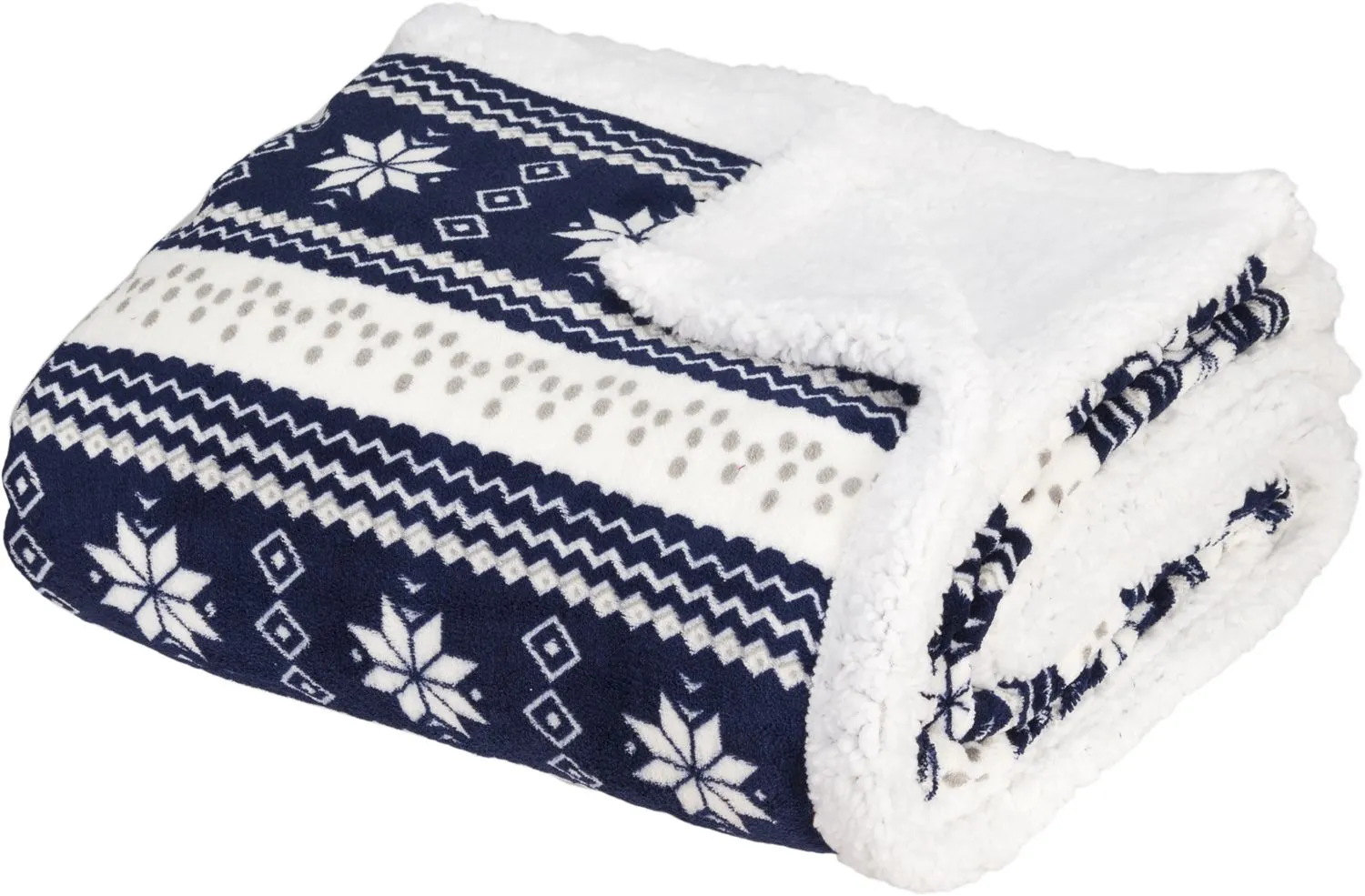 Nordic Plush Sherpa Fleece Blanket Throw