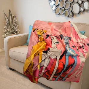 Pack In Pink Dog Art Original Design Premium Sherpa Blanket