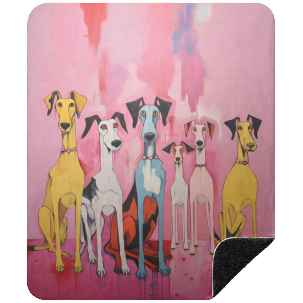 Pack In Pink Dog Art Original Design Premium Sherpa Blanket