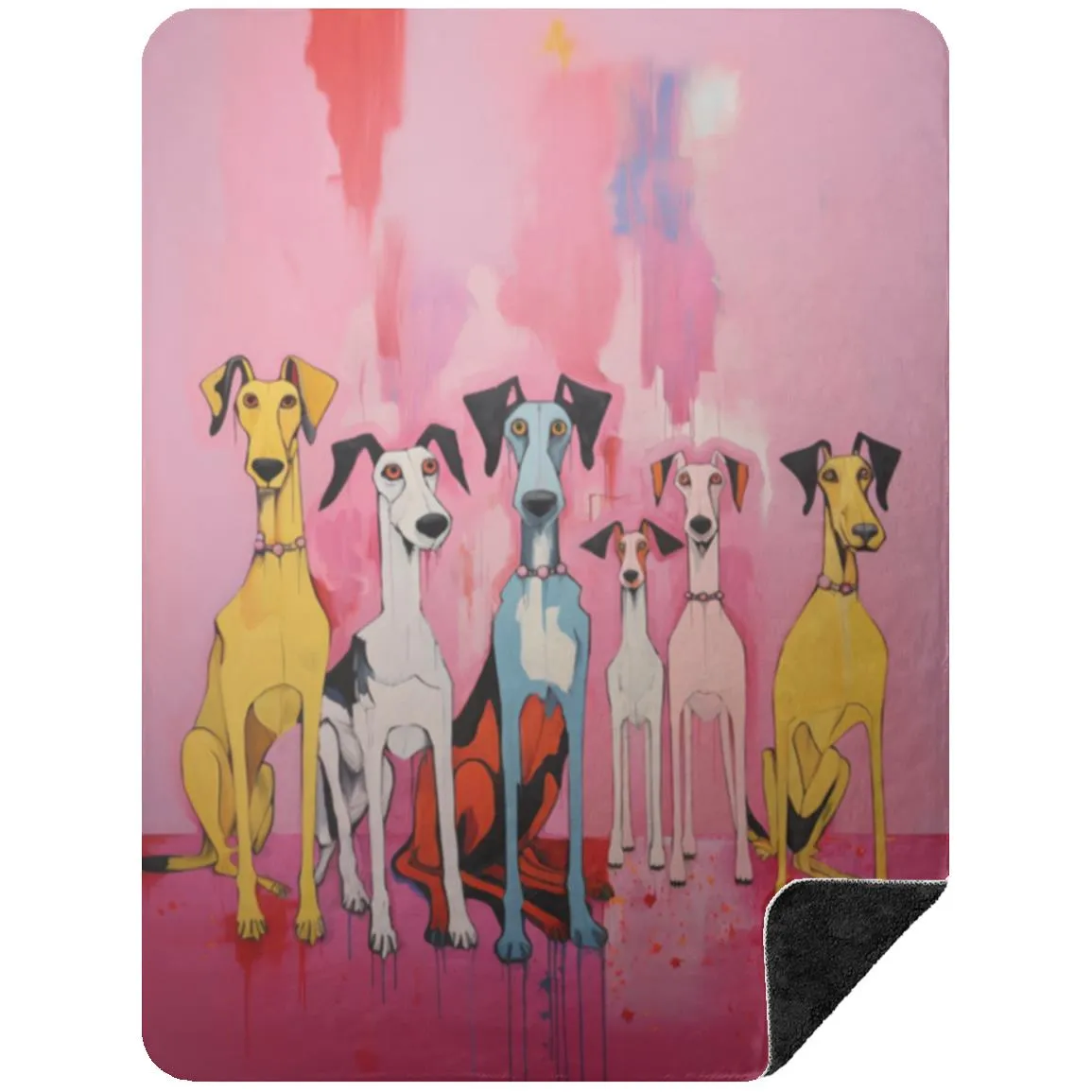 Pack In Pink Dog Art Original Design Premium Sherpa Blanket